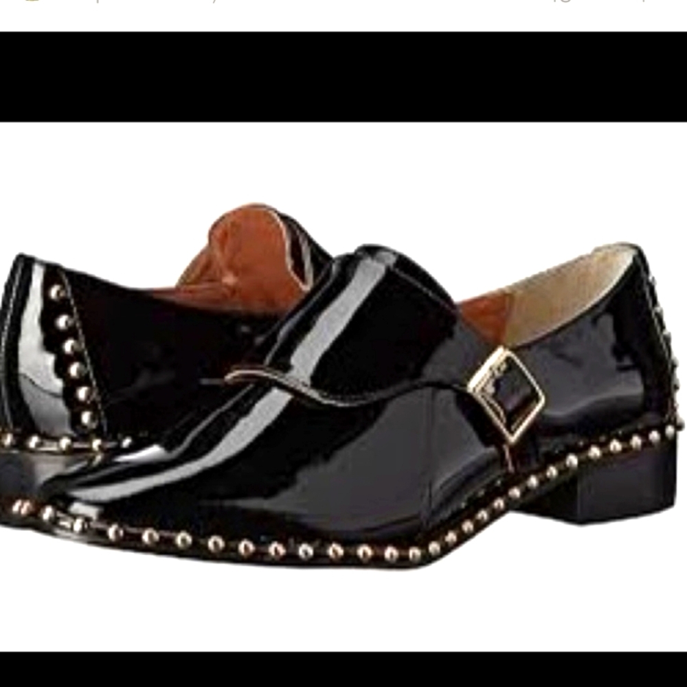 ADRIANNA PAPELL Elegant Black Loafers with Gold Accents
